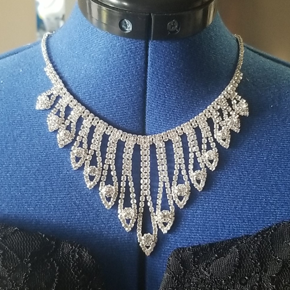 Australian crystal bridal necklace and earrings BN